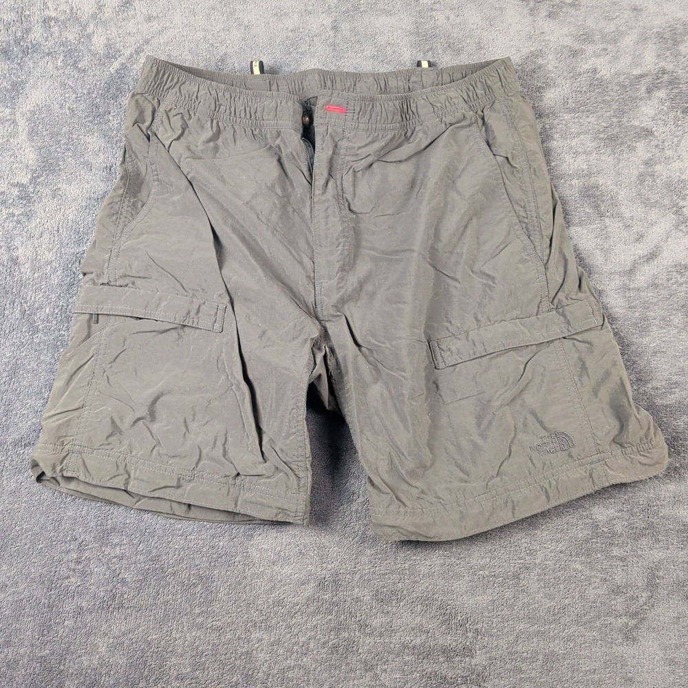 The North Face Shorts Mens Medium Gray 9 Inch Inseam Cargo Elastic Waist Hiking - Picture 1 of 3